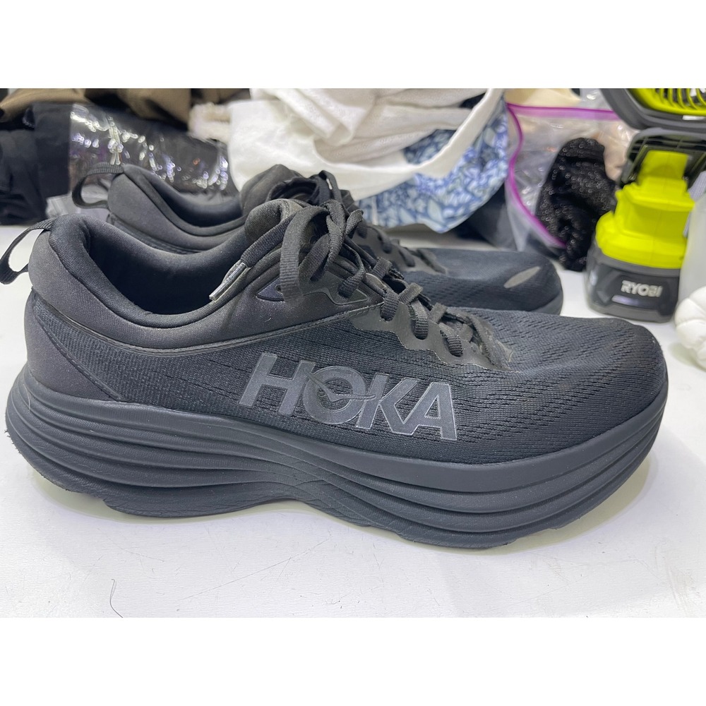 Hoka Bondi 8 Mens Running Shoes Black Black 1123202 BBLC Size 13 D